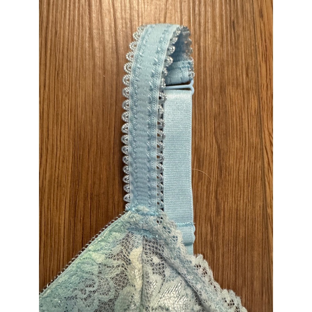 Torrid Curve Lace Bralette Womens 3 Blue Pastel Tie Dye Floral Longline Wireless - Picture 4 of 7